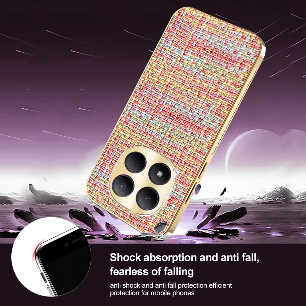 Luxury Electroplated Woven Grain Frosted Finish Phone Case