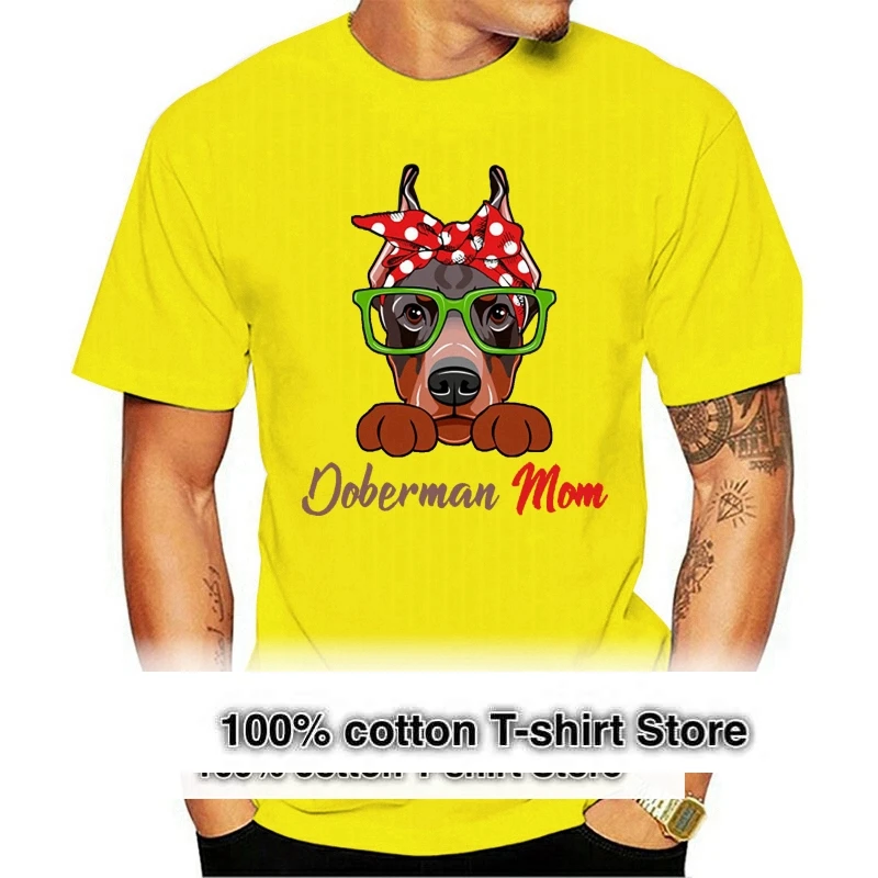 

Футболка Doberman Mom создает телефон 5xl, Весенняя забавная Повседневная трендовая винтажная хлопковая рубашка