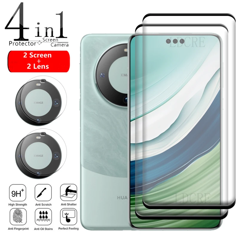 4-In-1 Per Huawei Mate 60 Pro Glass Per Huawei Mate 60 Pro Glass 9H Full Curved Screen Protetor Huawei Mate 50 60 Pro Lens Glass