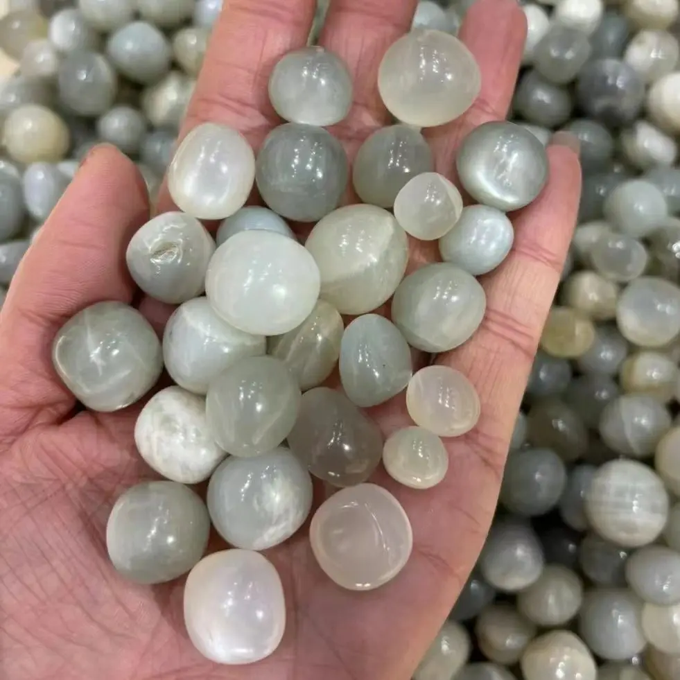 Natural Stone Green moonstone Ornament Healing Polished