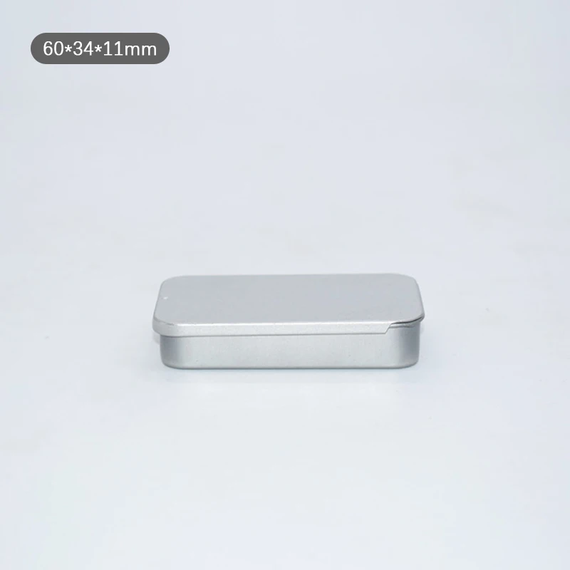 Mini boîte en fer blanc vide rectangulaire en métal, boîtes de rangement pour pilules de bonbons