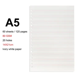 Loose Leaf Refill Notebook with Replacable Metal Rings - Blank, Lined, Grid, or Cornell Pages for Office & School Supplies Stationery (EnglishRefill-A5)