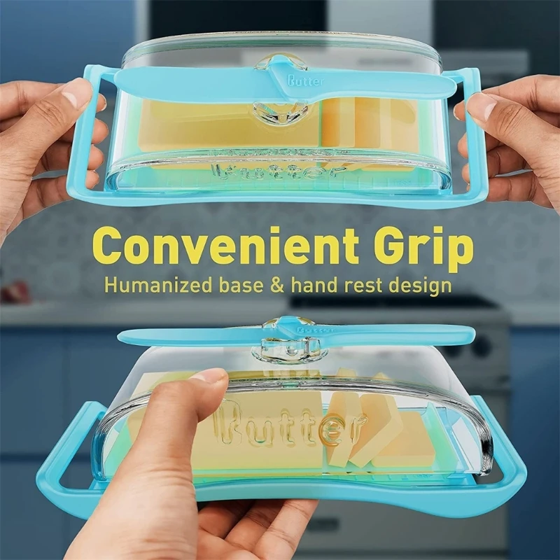 Cheese Butter Dish with Clear Lid Convenient Butter Storage and Easy Cutting Kitchen Supplies Fridges Storage Box