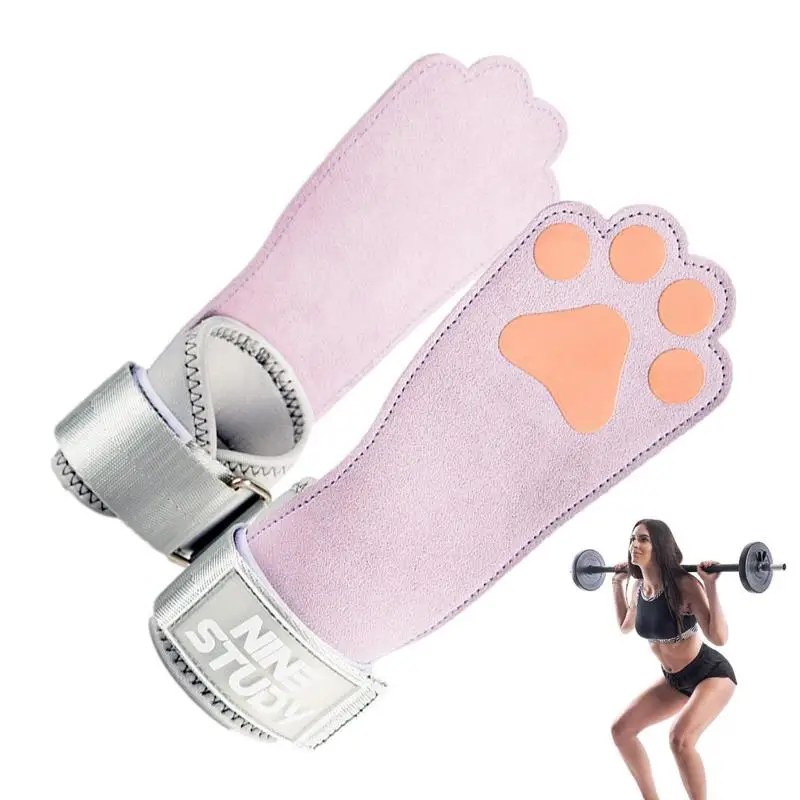 

1Pair Of Weight Lifting Grips With Wrist Straps Women Lifting Straps Gym Deadlifts Pull Ups Cat Claw Lifting Grip Gloves