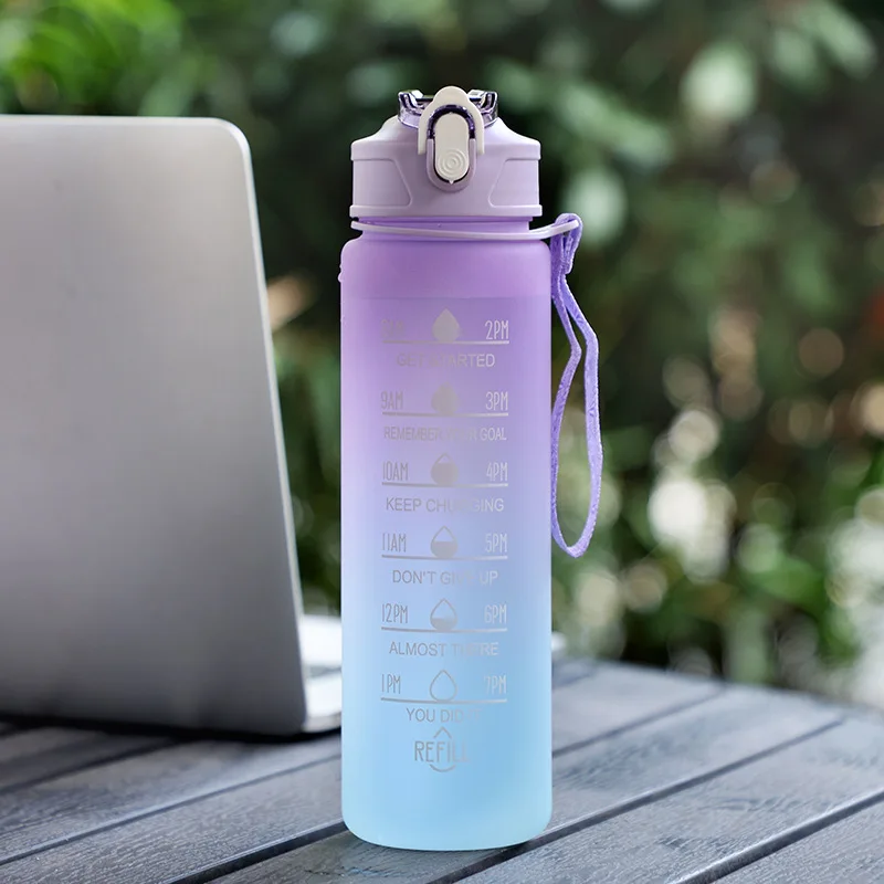 750ml Water Bottle Portable Plastic Sports Bottle large capacity Kettle Outdoor activities fitness men women students Water Cup