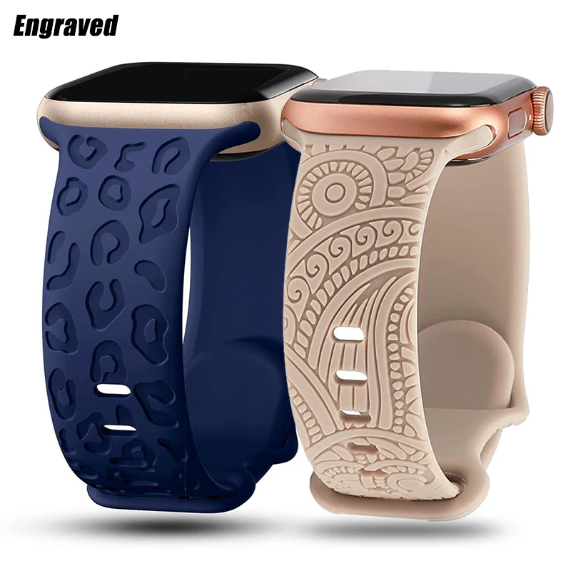 Engraved-Band-for-Apple-Watch-44MM-49mm-40mm-41-45mm-38-42mm-Leopard ...