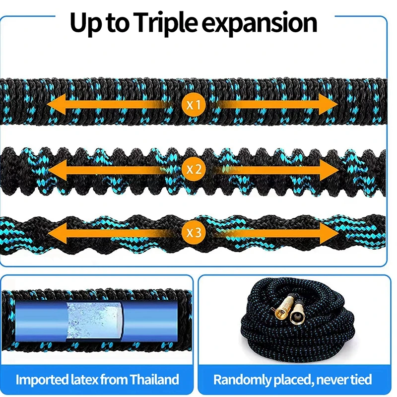 100FT-25FT Jardim Mangueira Expansível Flexível Água Mangueira