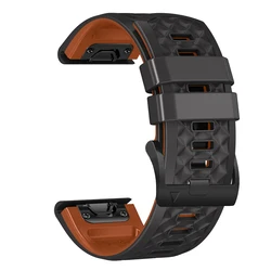 Premium Silicone Quick Release Wristband Strap, 26mm/22mm, for Multi - Sport Smartwatches (Black brown)