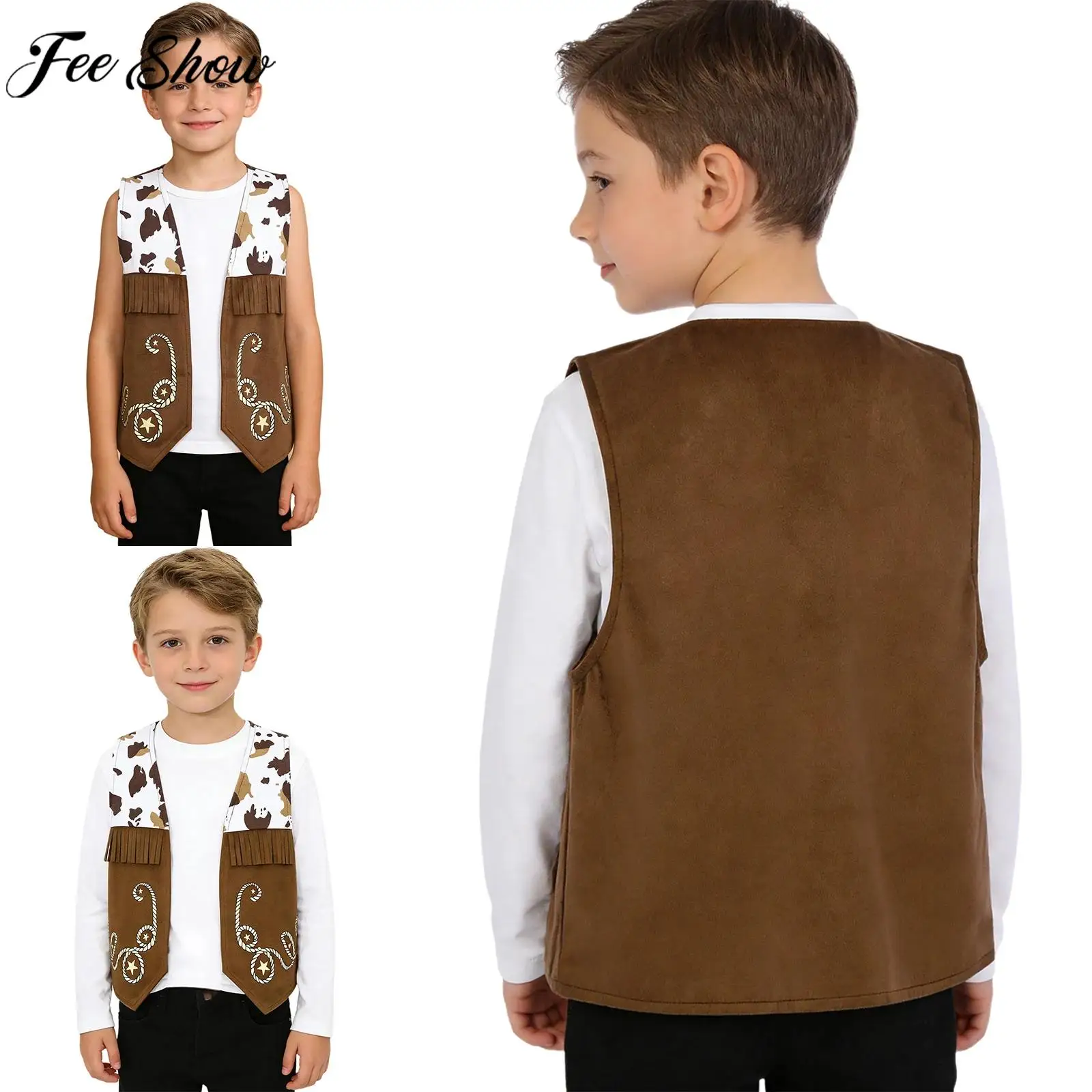 키즈 소년 소녀 웨스턴 카우보이 카우걸 코스프레 의상 할로윈 카니발 테마 파티..