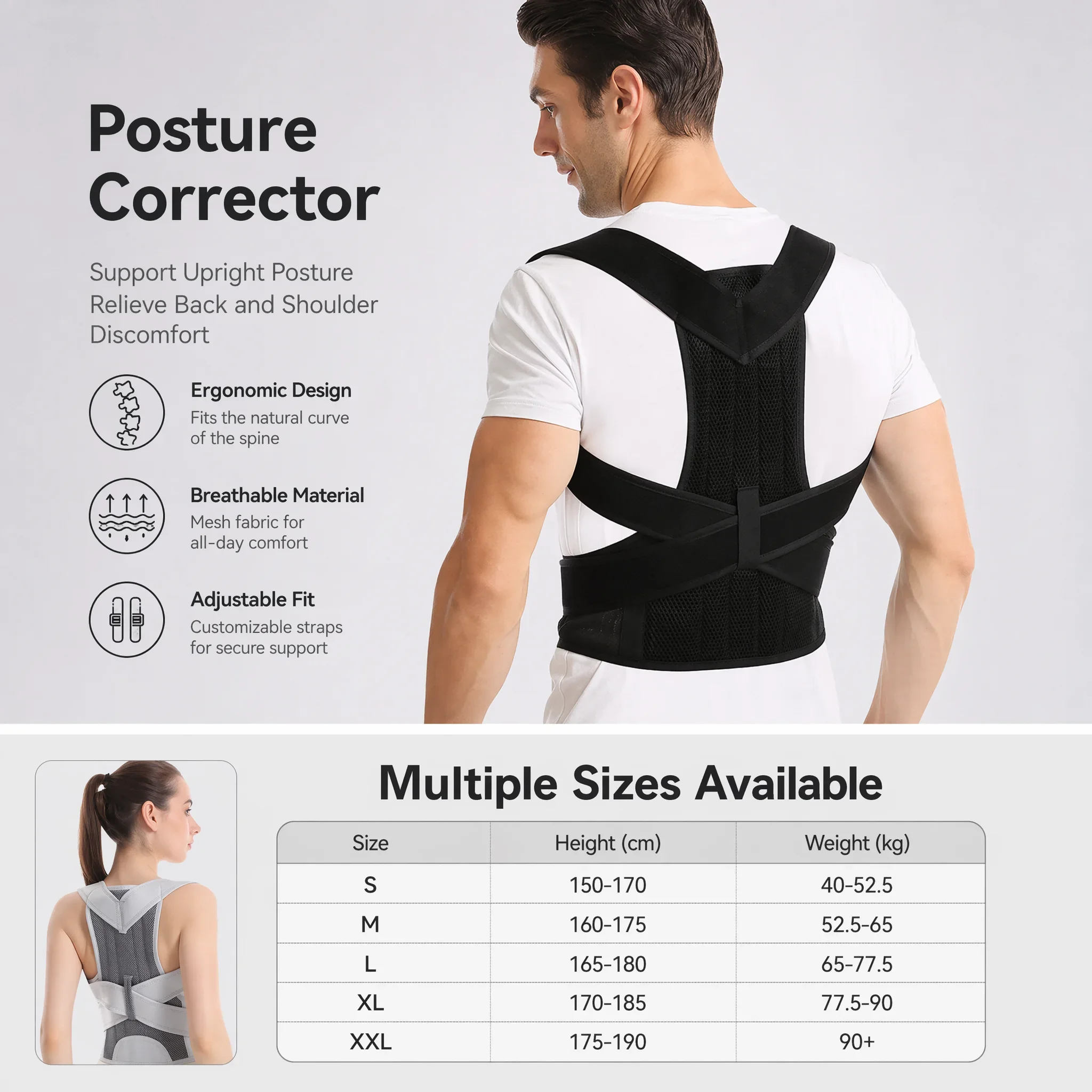 Innovative Posture Corrector and Lumbar Support Belt