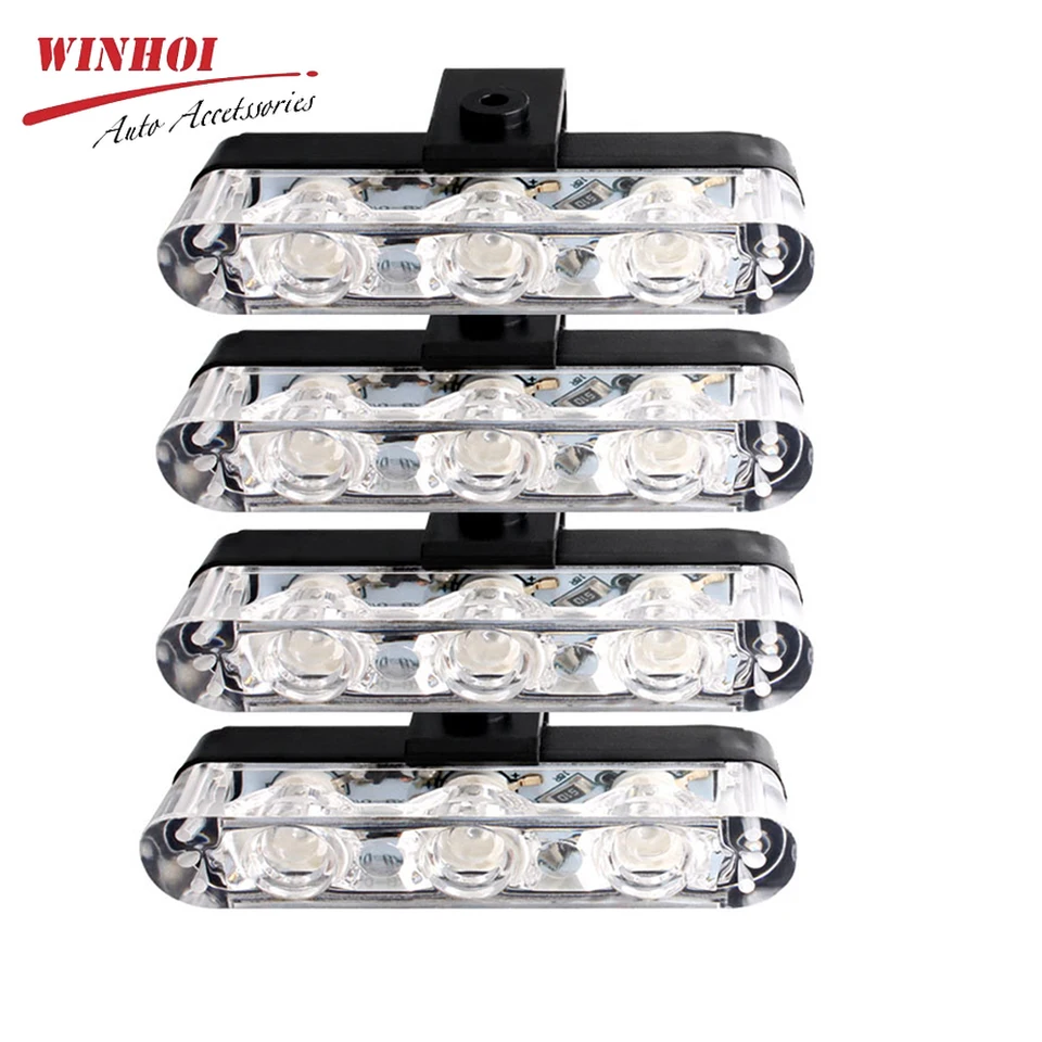 LED auto Strobe Waarschuwing Lights Emergency Police Lamp Flashing Lights met 4 zuignappen voor Vehicle Truck Trailer Camper Van
