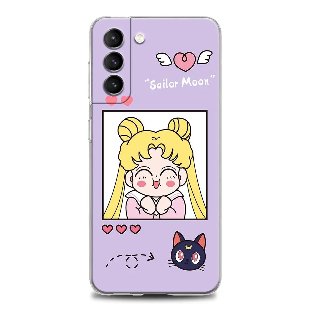 samsung cute phone cover Anime Cute Cartoon Sailor Moon Clear Phone Case for Samsung S9 S10 4G S10e S20 S21 Plus Ultra FE 5G M51 M31 S M21 Soft Silicone samsung flip phone cute