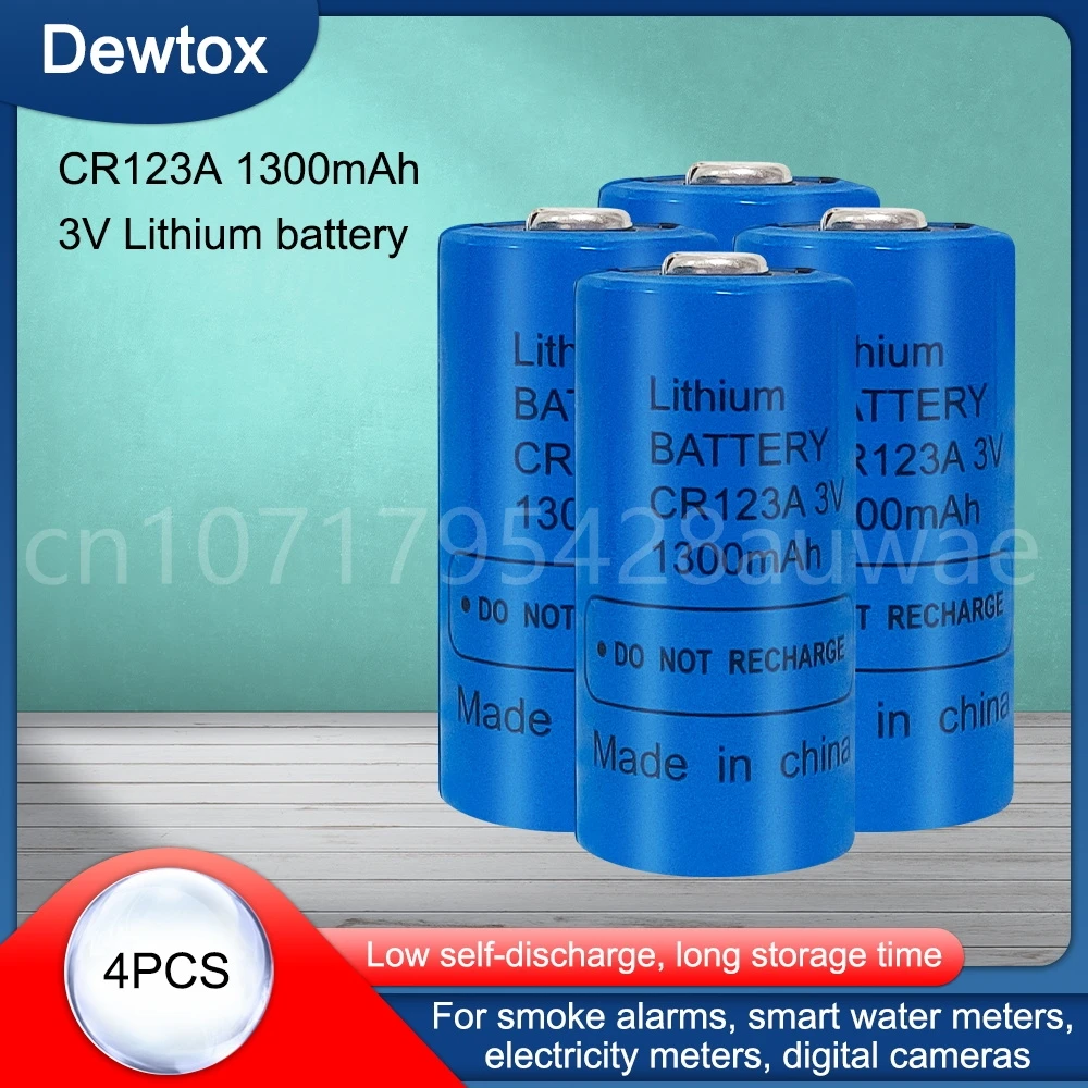 4 Pz 3V Cr123A Cr 123A Batteria Al Litio 1300Mah Cr123 Cr17335 Cr17345 16340 Limno2 Batteria Primaria A Secco Per Fotocamera
