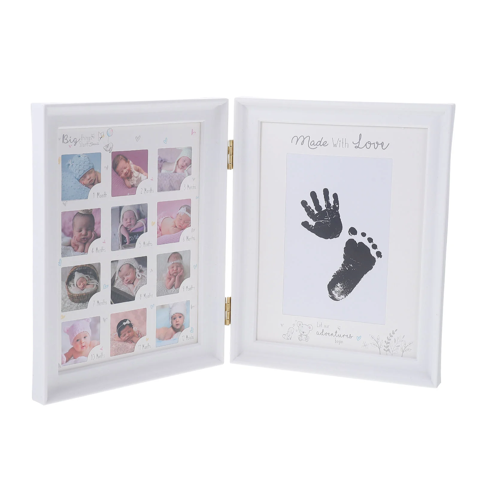 

Ink Pad Photo Frame Set Table Creative Baby Picture Growth Holder Adornment Handprint Pictures Footprint Recorder Desktop Decor