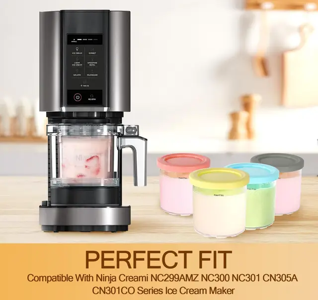 Set Di 4 Vaschette Per Gelato Per Contenitori Per Gelato Ninja Creami Deluxe Con 4 Palline Compatibili Con Le Gelatiere Ninja Nc501eu Serie Nc500 Senza Bpa E Lavabili In Lavastoviglie 90072600
