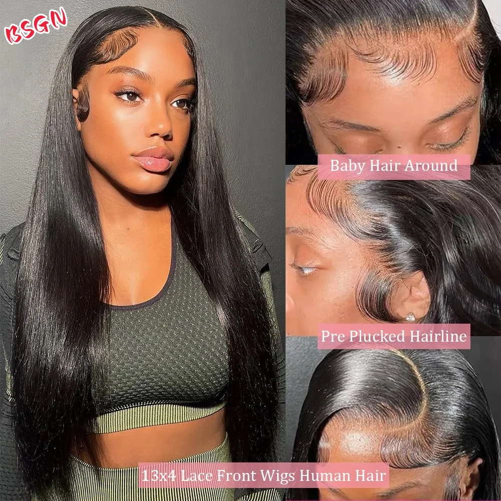 180% straight hd lace frontal 13x4 HD Lace Frontal Human Hair Wigs For Women 100% human hair pre-cut 26 28 30 human hair wig