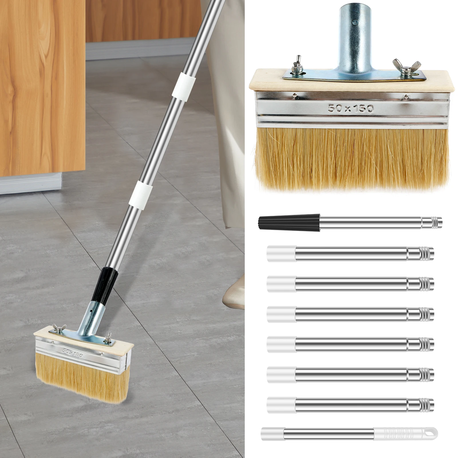 67" Deck Stain Brush Applicator Thickened Paint Brush Block Staining Brushes for Woodstains Fence Wall Furniture Paints Multipur