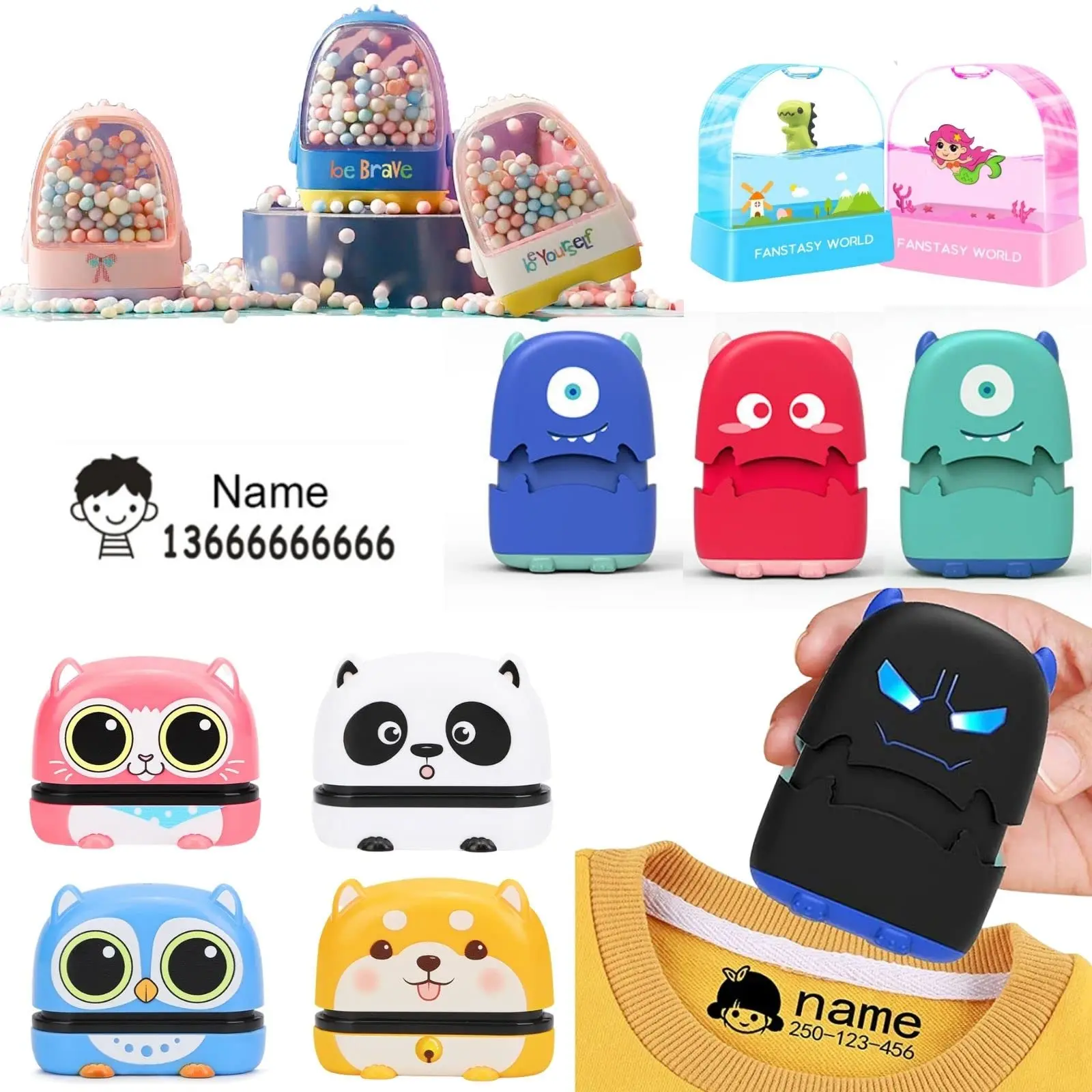 Personalized Name Stamp for Clothing Kids Custom Clothes Stamp Fabric  Self-Inking - AliExpress