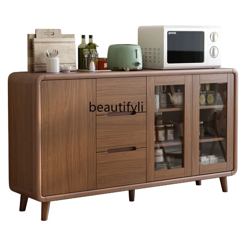 

Solid Wood Sideboard New Chinese Style Home Wall Equipment Sideboard Storage Cabinet Tea Cabinet Cupboard