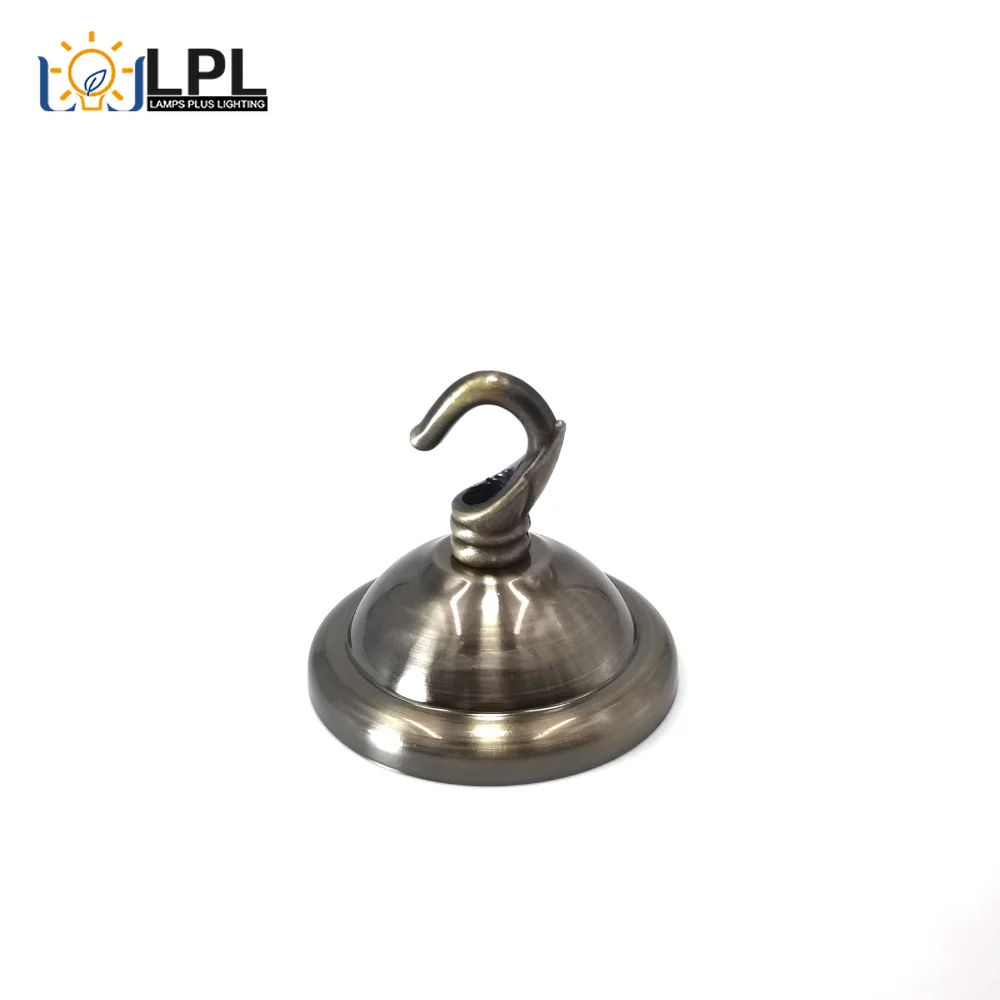 Ceiling Plate Base Black/White/Bronze/Gold/ DIY Round Iron+ Hook Ceiling Mount Pendant Lamp Base