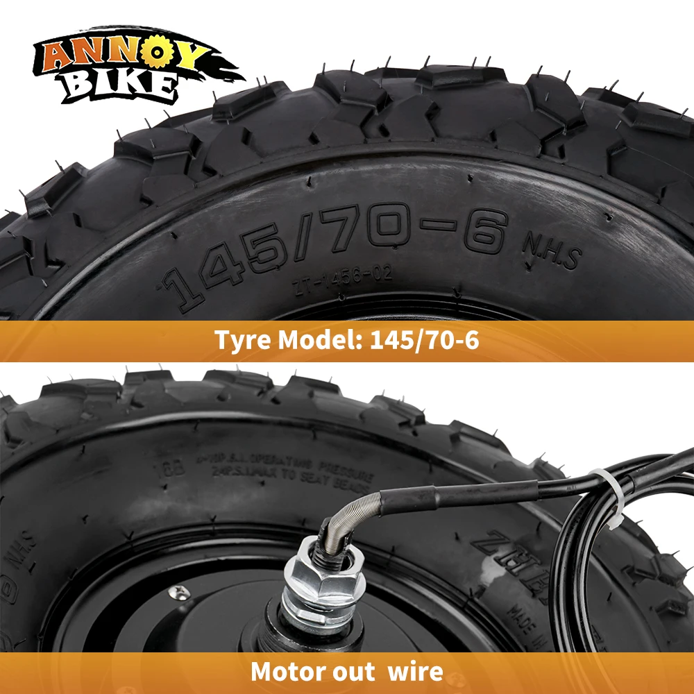 Motore Mozzo Brushless 14.5 Pollici 500W Con Pneumatici Fuoristrada Per Scooter E Carrelli - Foto 9