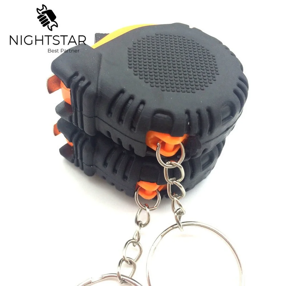 개폐식 눈금자 테이프 측정 키 체인, 미니 포켓 사이즈, 미터법 1m, 3.28Ft, 39 인치, 2 개