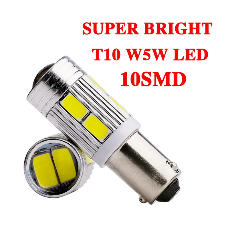 

T10 W5W светодиодные лампы 168 194 12V 10SMD Canbus без ошибок лампы 5630 Чип Чтение купольных лампочек для автомобилей с конической стороной светодиодные лампы