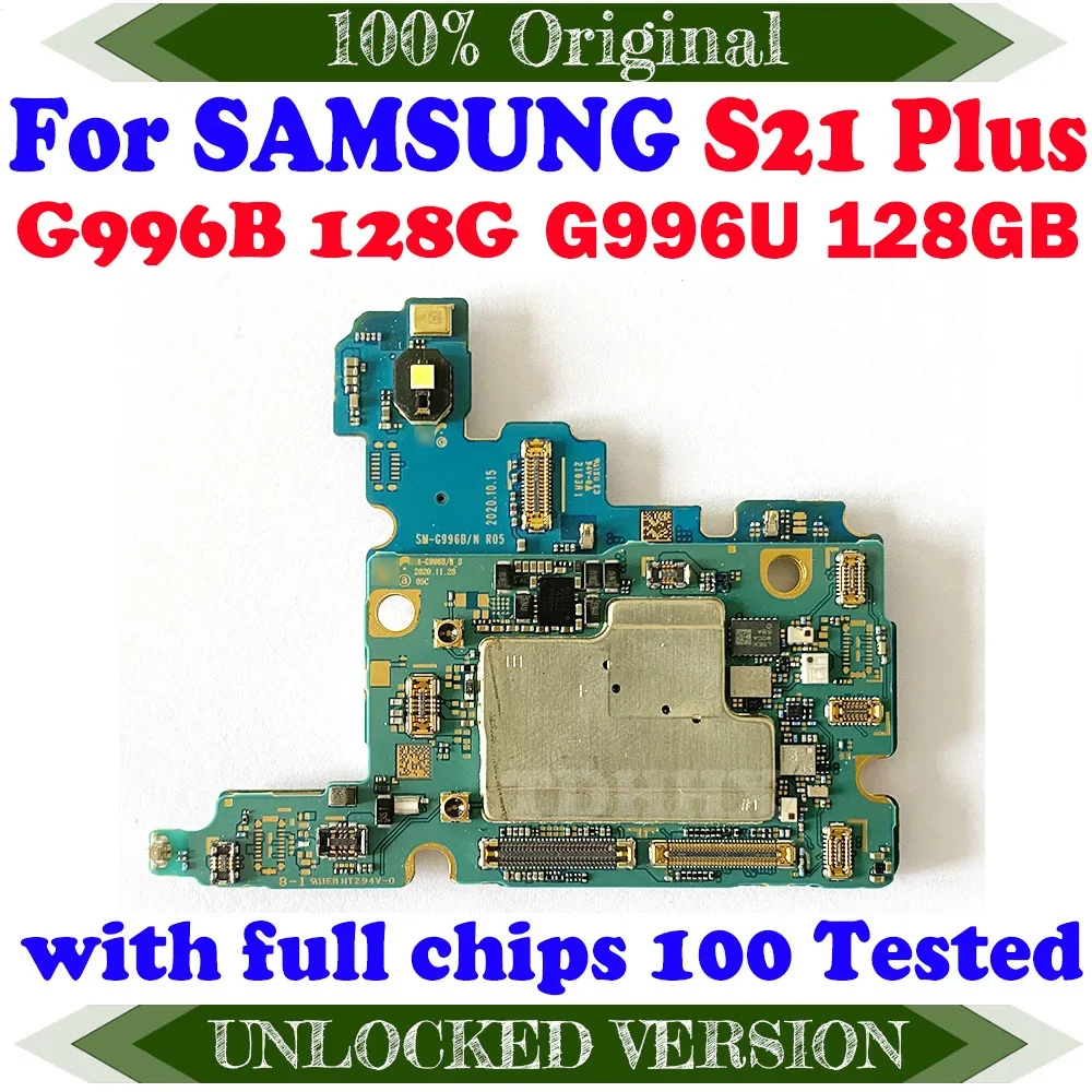 

100% Original Unlock Mainbaord For Samsung Galaxy S21 Plus G996B G996U With Full Chips Motherboard Android OS Logic Baords Plate
