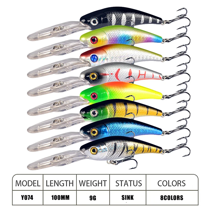 

1PCS ABS Minnow Lure 10cm/9g Hard Bait Artificial Lures Plastic Wobbler Crankbait 6# Hooks Fishing Tackle Pesca