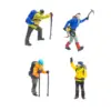 Resin 1/87 Climbing People Figures Mountaineering People Figures for DIY Scene DIY Projects Layout Decor 1