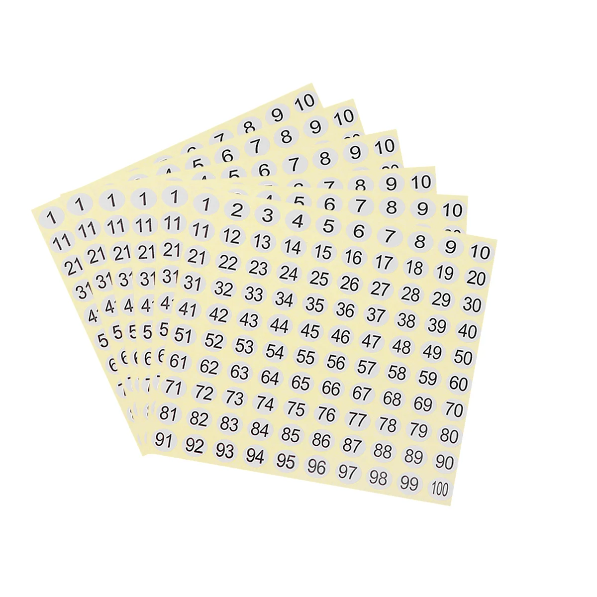 

20 Sheets Number Sticker Round Self-adhesive Label Paper Number DIY Stickers