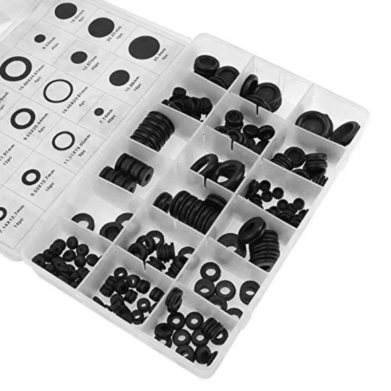 250PCS Thickness Rubber Seal Ring Oil Sealing Grommet Gasket For Protects Wire Cable Hole Protection Ring Shim Washer Hardware