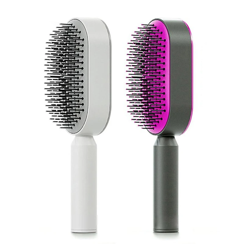Self Cleaning Hair Brush for Women One-key Cleaning Air Cushion Scalp Massage Brush Anti-Static Hairbrush Hair Styling Tools
