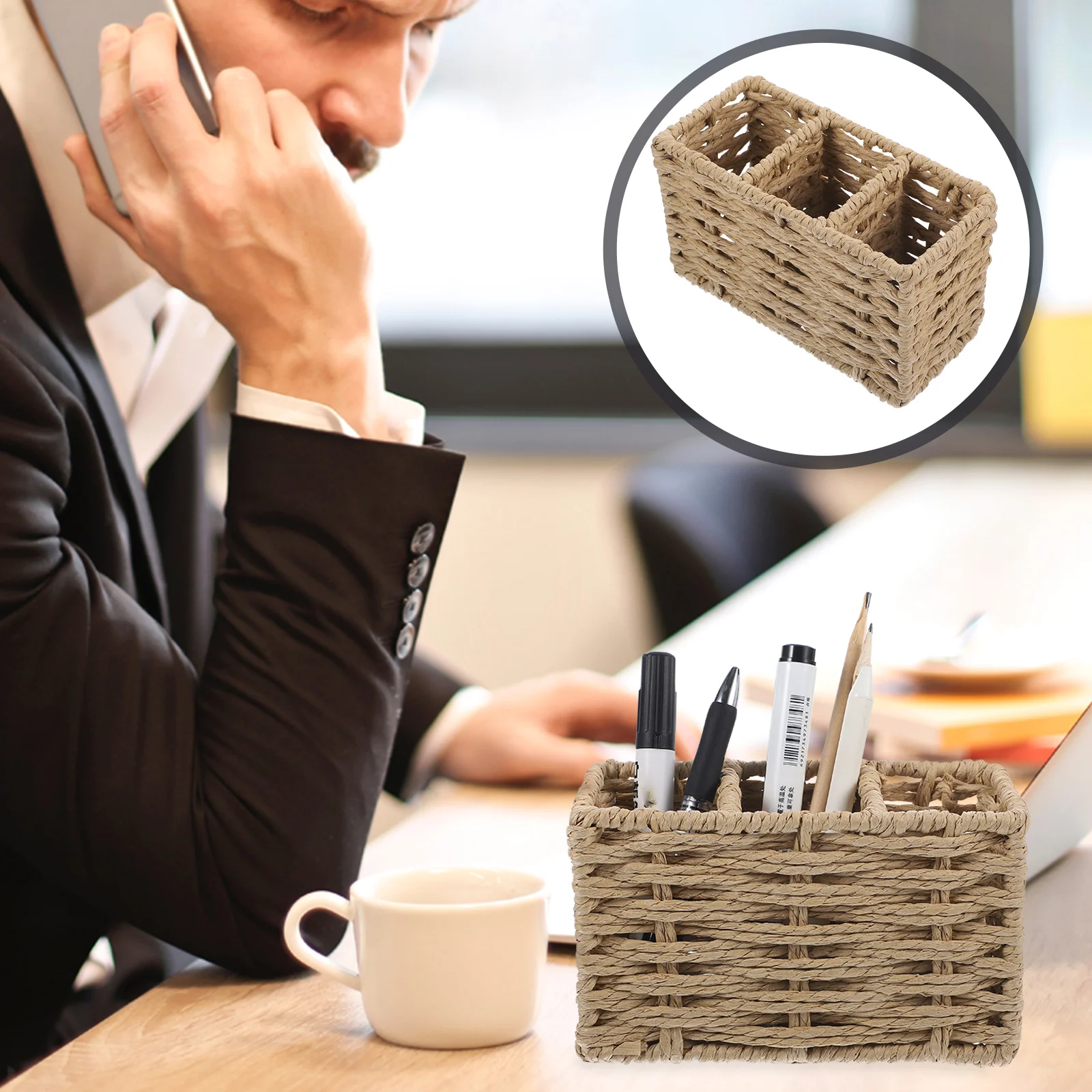 

Cutlery Holder for Party Silverware Container Divider Storage Basket Flatware Small Baskets Pencil Office Kitchen Gear