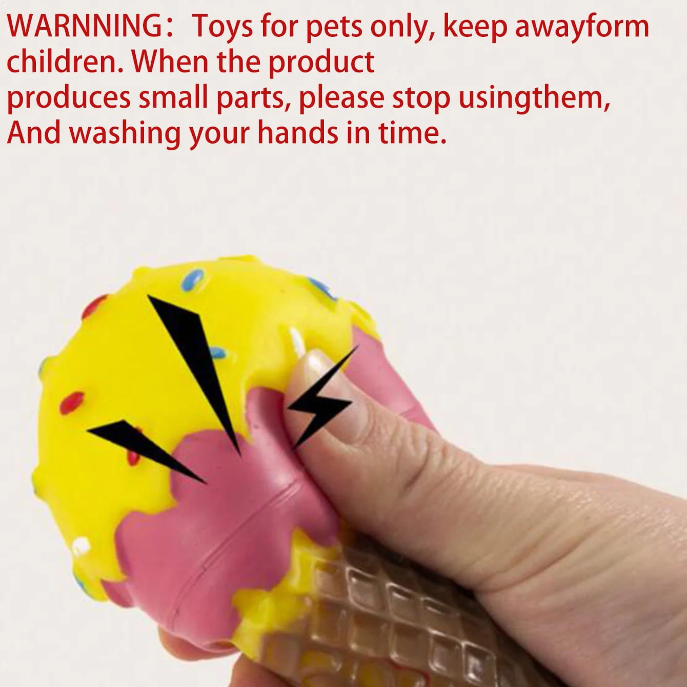 Dog Squeaky Toy Ice Cream Cone Shaped Chew