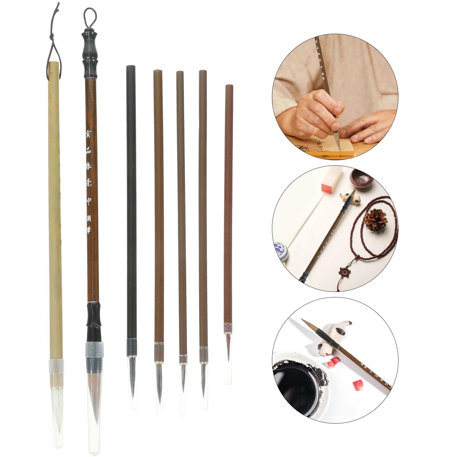 

Набор кистей для китайской каллиграфии, набор для рисования начинающих, Короткие чернила, 7 шт.