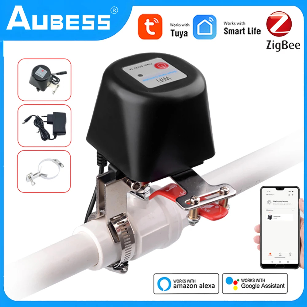 

Tuya ZigBee Smart Control Gas Water Valve Wireless Smart Home Automation Control Valve With Alexa Google Assistant SmartLife