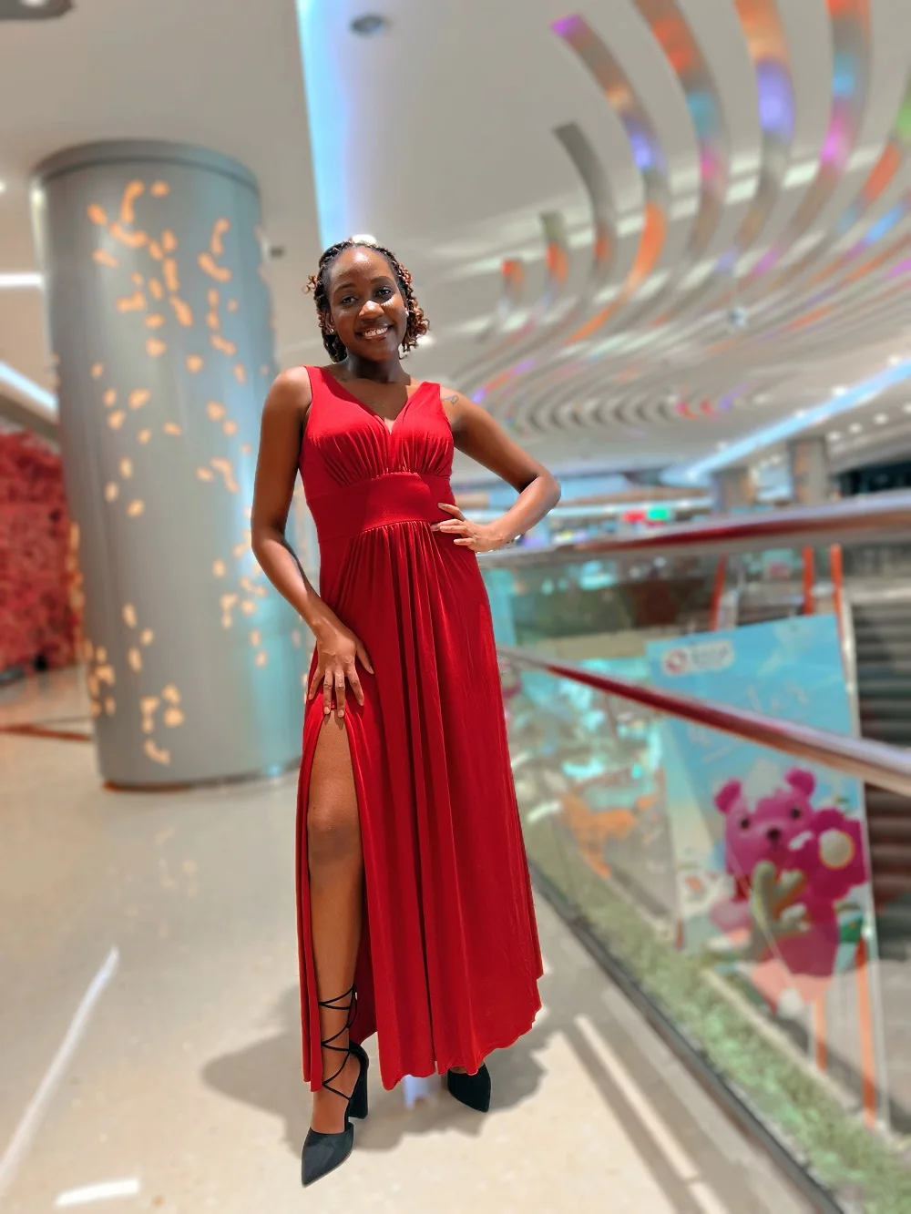 

Sexy Evening Dress For Black Girls Maxi Sleeveless V Neck Side Slit Formal Party Prom Gowns Long A Line Wedding Guest Dresses