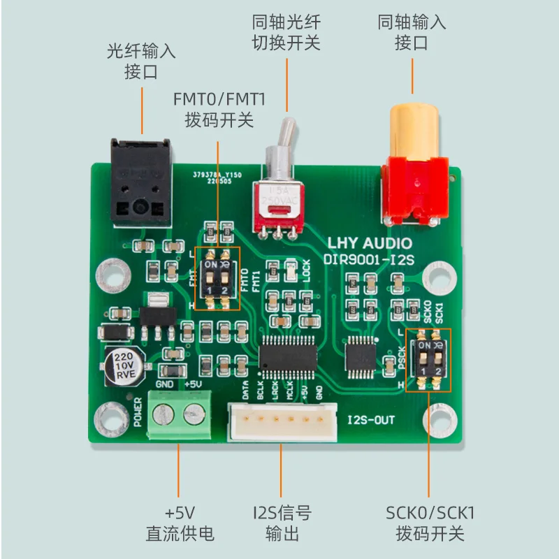 

Новый модуль аудио DIR9001, коаксиальный волоконный прием SPDIF на выход I2S, 24 бит, 96 кГц