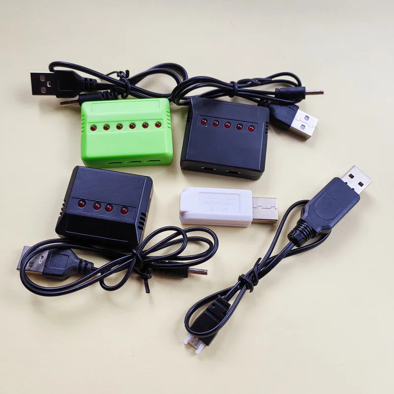 

1 шт. 3,7 в Lipo аккумулятор Usb-кабель зарядного устройства 4 в 1 5 в 1 6 в 1 USB Комплект зарядных устройств R/C запасные части