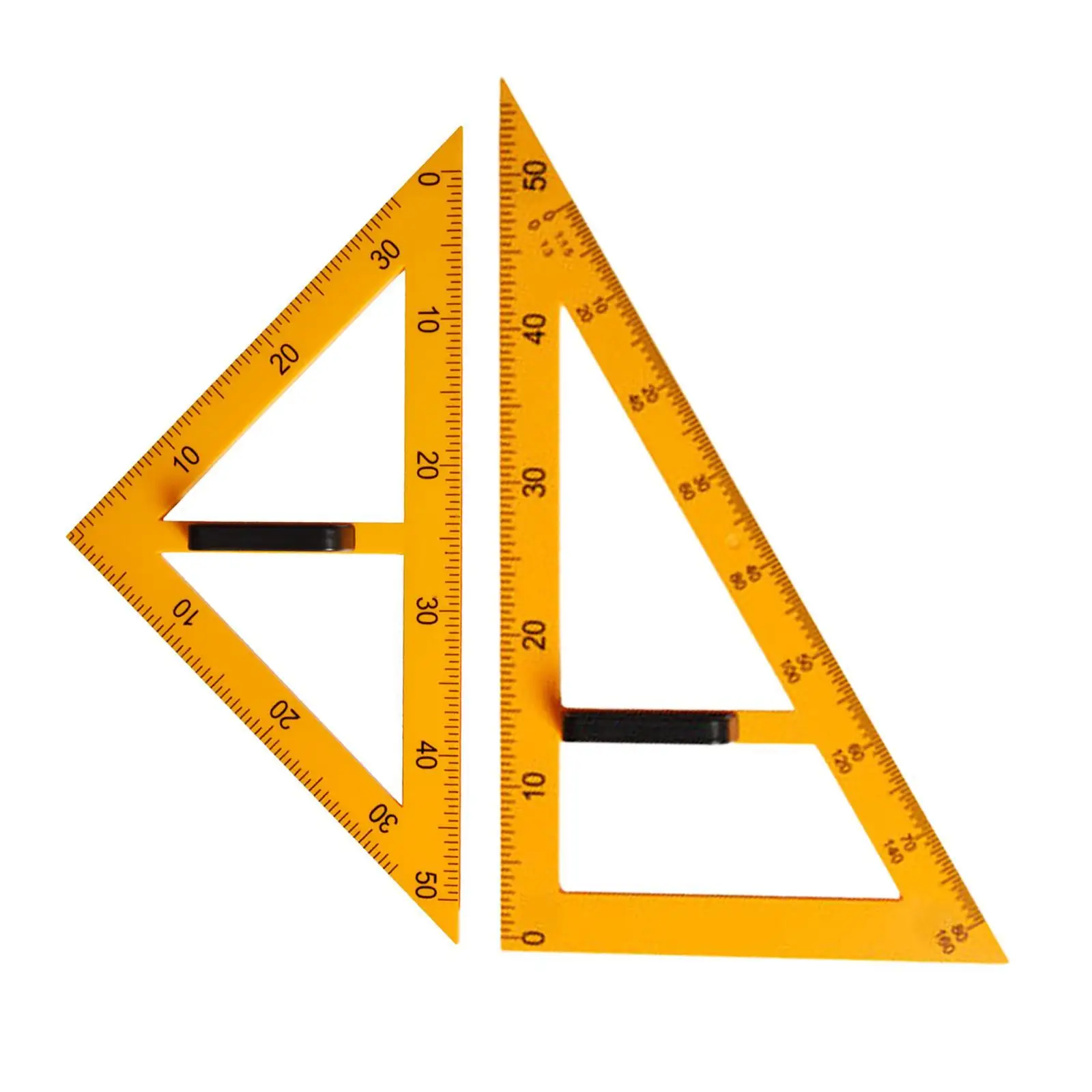 2x Large Math Geometry Ruler,Drawing Math Geometry Tool,with Detachable Handle,Large 60 Degree Triangle for Black Board