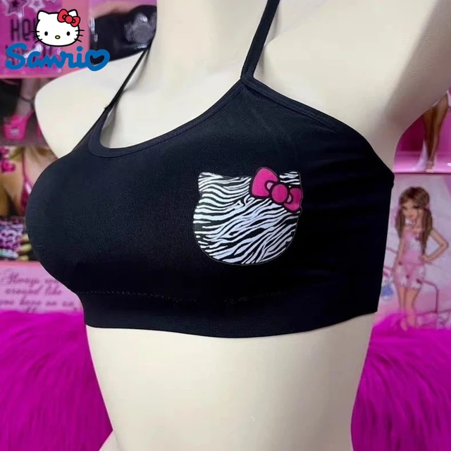 Sanrio Hello Kitty Y2k Bra For Women Lolita Style Sexy Kawaii Lingerie  Halter Fashion Girl Japanese Underwear Sport Tank Top New - AliExpress