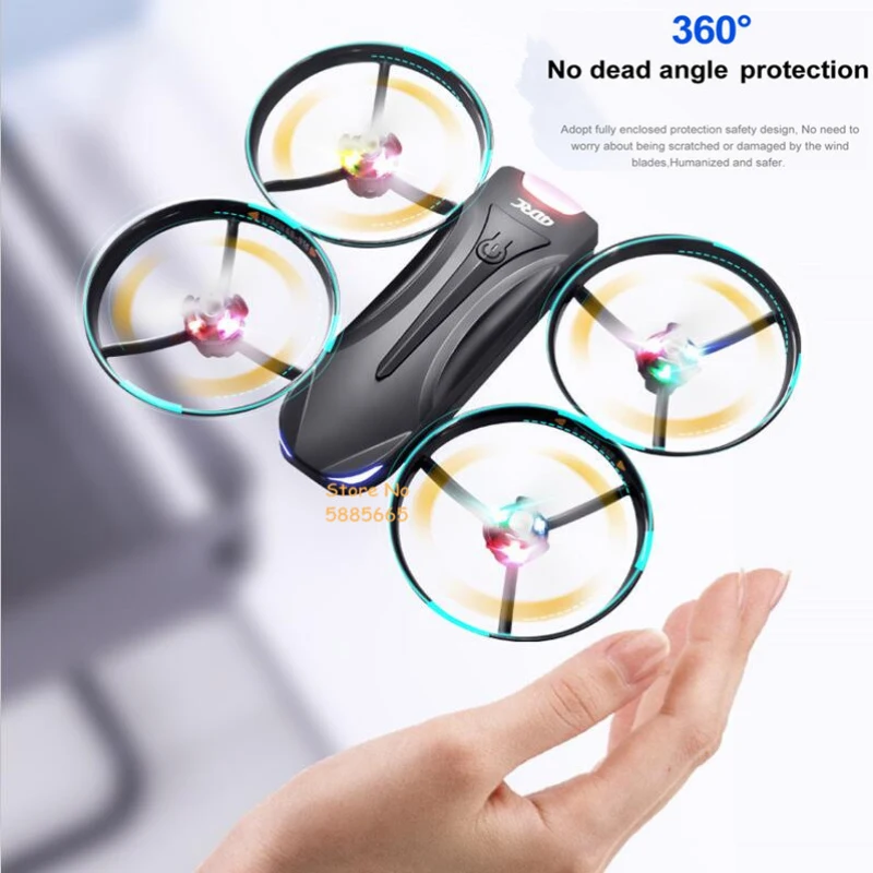 200M 6K 듀얼 카메라 WIFI FPV RC 드론 20분 비행 360도 회전 °   컬러풀 라이트 3D 롤 스마트 호버 리모컨 쿼드콥터 드론 장난감 보호
