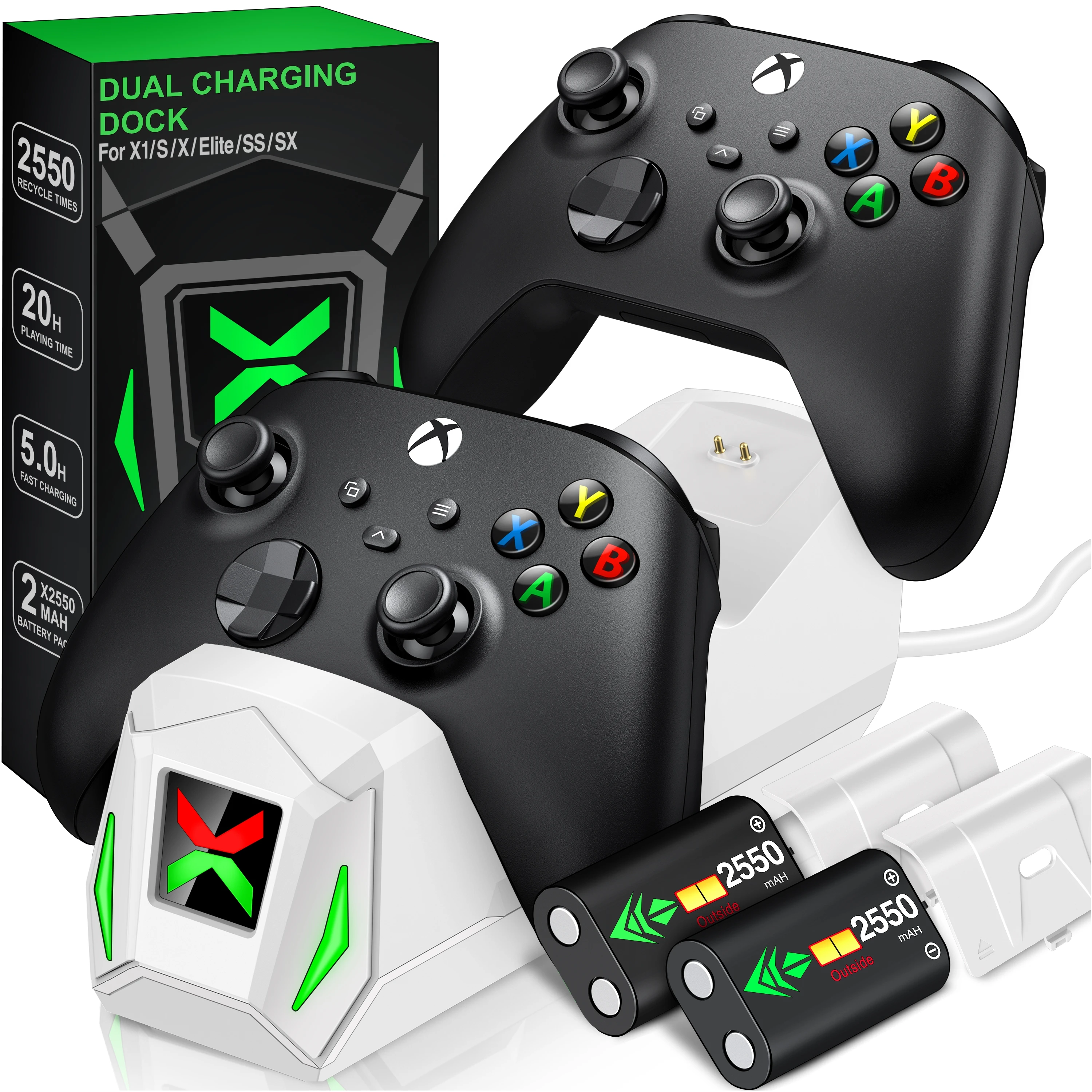 REVENT DOCK CARGA INALAMBRICA MANDO XBOX SERIE X+BATERIA 700mAh NEGRO