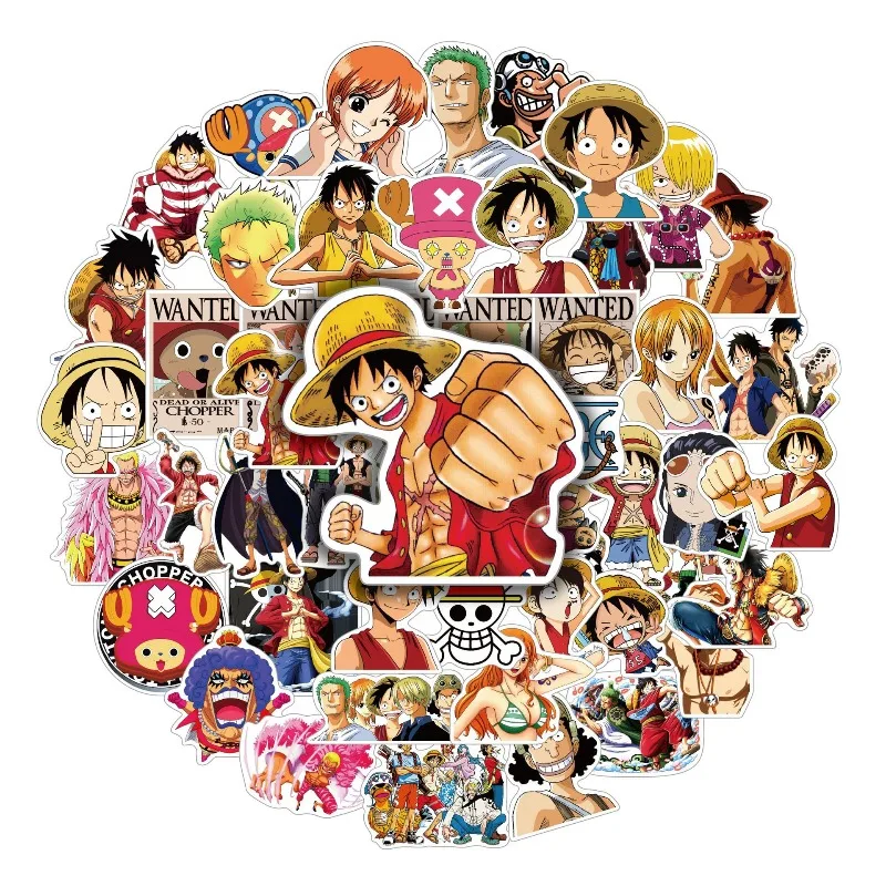 50-Pack One-Piece Cartoon Stickers for Personalization and Decoration
