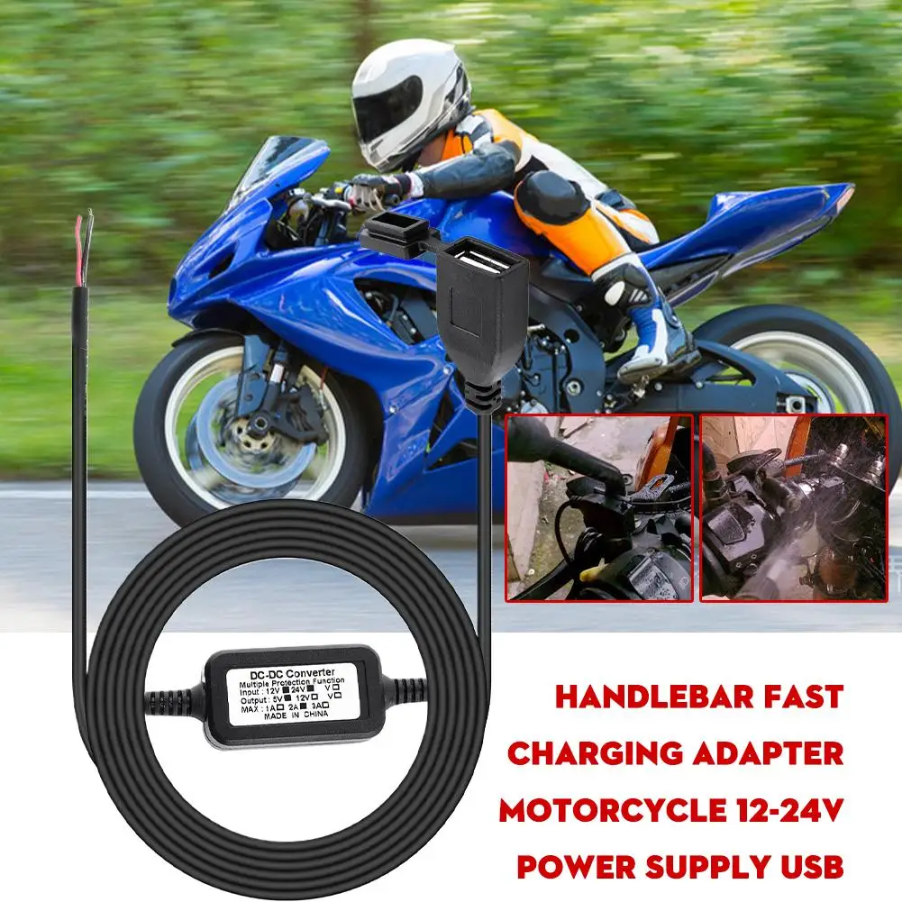 

Handlebar Fast Charging Adapter Motorcycle 12-24V Power Charge Waterproof Fast Socket Qc3.0 Cover Supply USB M4C8