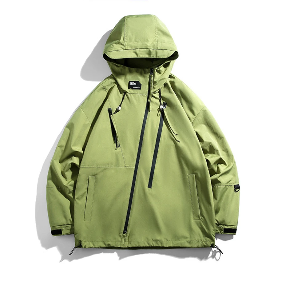 Black Windbreaker Jacket Men Camping Jacket Coats Fashion Casual Waterproof Jackets Coats Male Solid Color Windbreaker Outerwear