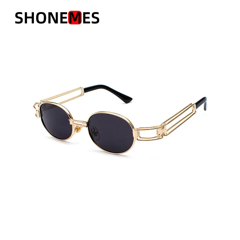 

ShoneMes Oval Frame Sunglasses Men Women Retro Steampunk Sun Glasses Outdoor UV400 Shades for Unisex