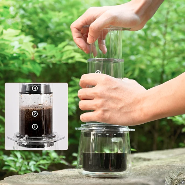 French Press Coffee Pot Espresso Coffee Maker Portable Plastic Transparent Hand Brew Drip Coffee Machine 2