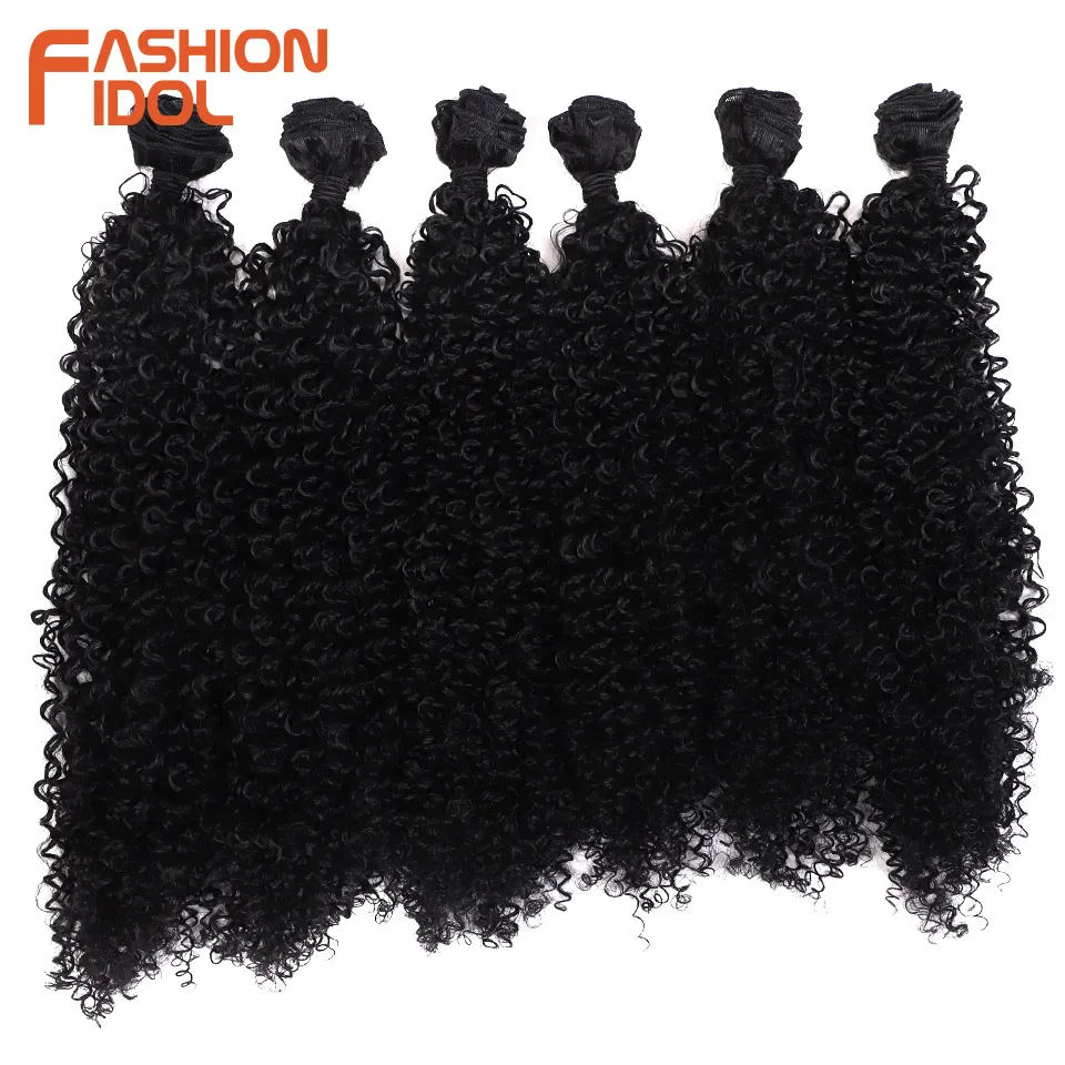 12-14 inches 6PCS 260g Synthetic Afro Kinky Curly Hair Extensions Blonde Twist Deep Wave Fake hair extensions